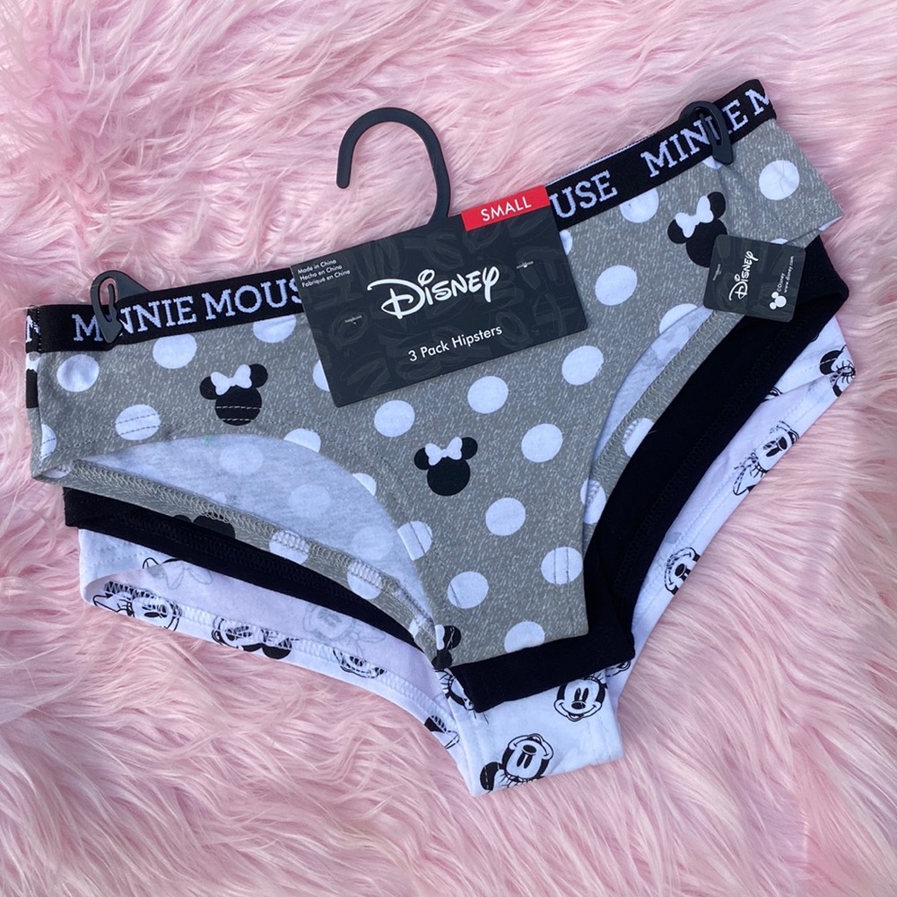 🖤🤍Minnie Mouse 3 Pack Hipsters womens Underwear🤍🖤